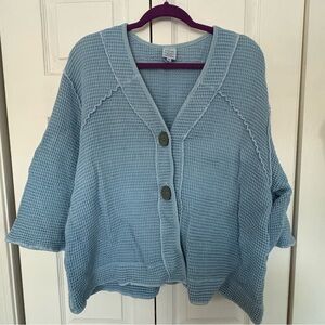 Cozy Blue Waffle Knit Cardigan